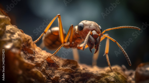 close up of ant face