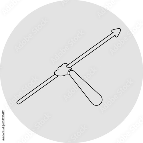 Icon javelin throw competition. Olympic games. Line art.