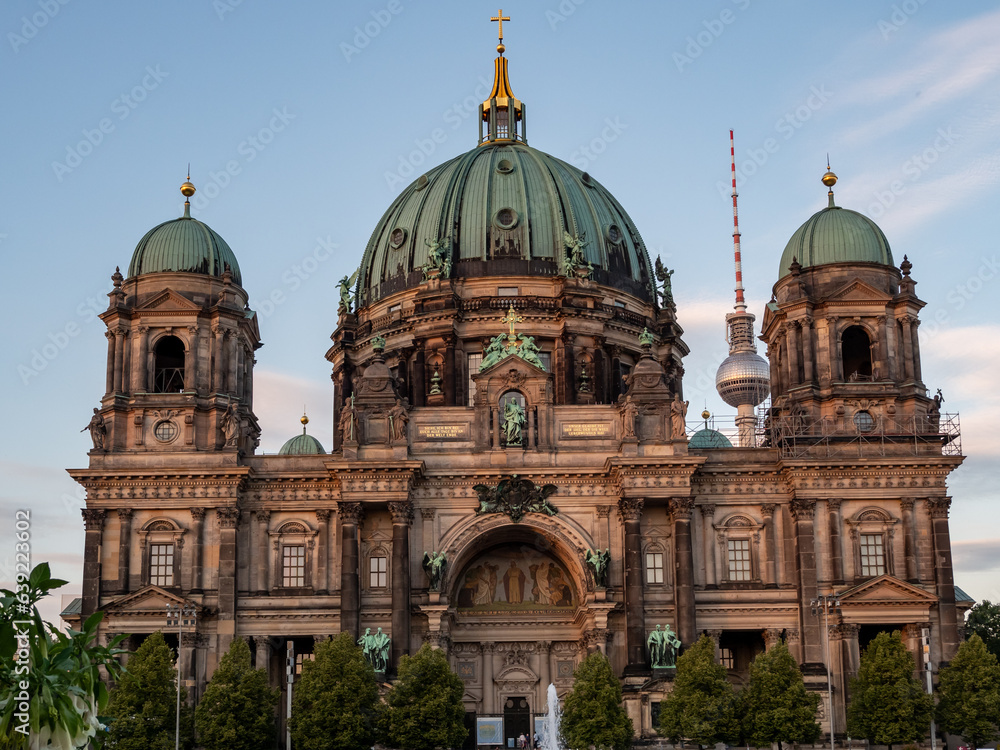 Berlin Cathedral close up. Berlin Cathedral against the sky.