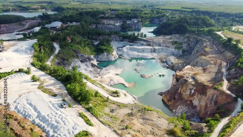 Large pit gypsum mine in gypsum mining, mining industry concept Stock