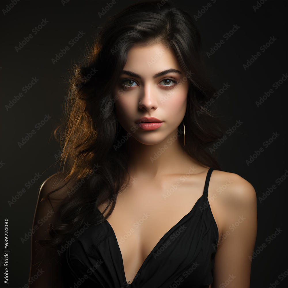 beautiful girl with a gorgeous face and a dark hair beautiful girl with a gorgeous face and a dark hair