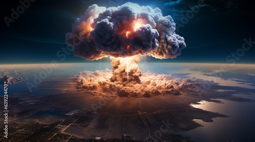 nuclear power bomb explosion from space © EvhKorn