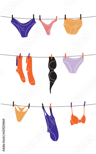Underwear with laces one line Minimalist. Vector illustration. Continuous one line drawing.