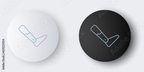 Line Prosthesis leg icon isolated on grey background. Futuristic concept of bionic leg, robotic mechanical leg. Colorful outline concept. Vector