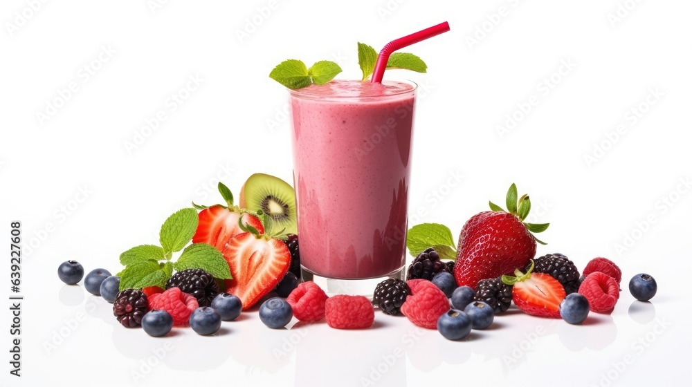 smoothie with fresh fruits and berries on table on summer background smoothie with fresh fruits and berries on table on summer background