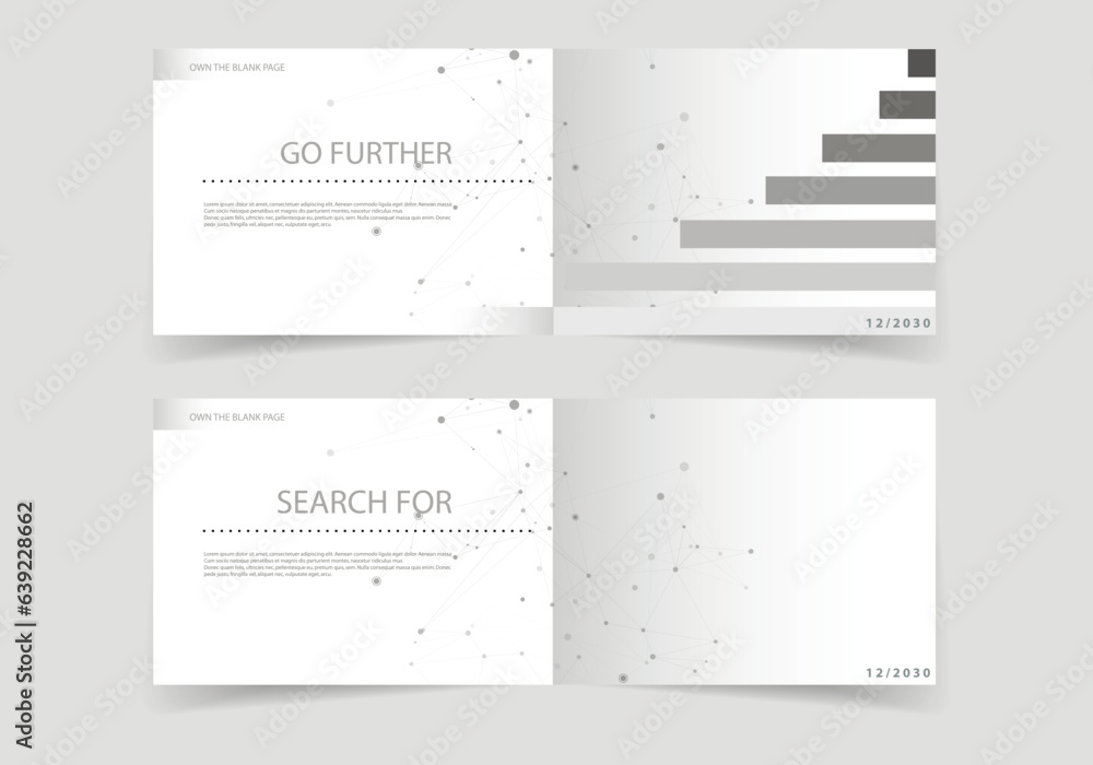 Fototapeta premium Abstract polygonal geometric shape. Molecule structure style with connect dots and lines. Vector brochure design. Plexus dynamic background