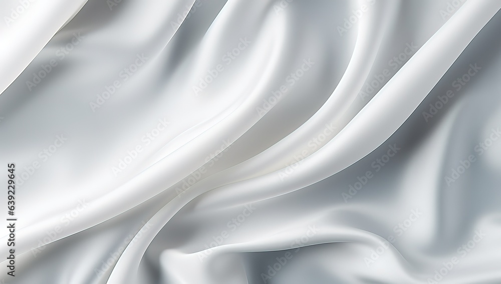 Obraz premium Closeup of rippled white silk fabric cloth lines.