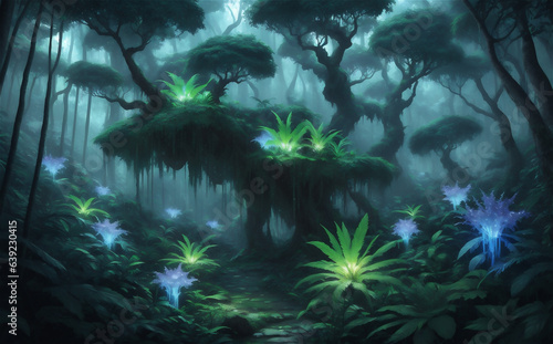 Fantasy trees forest HD wallpaper digital art