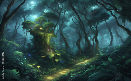 Fantasy trees forest HD wallpaper digital art