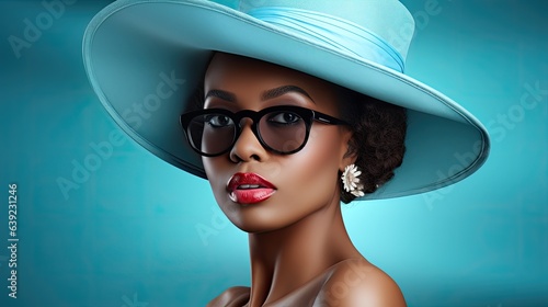 beautiful African American woman wearing fashion eyeglasses © Ирина Рычко