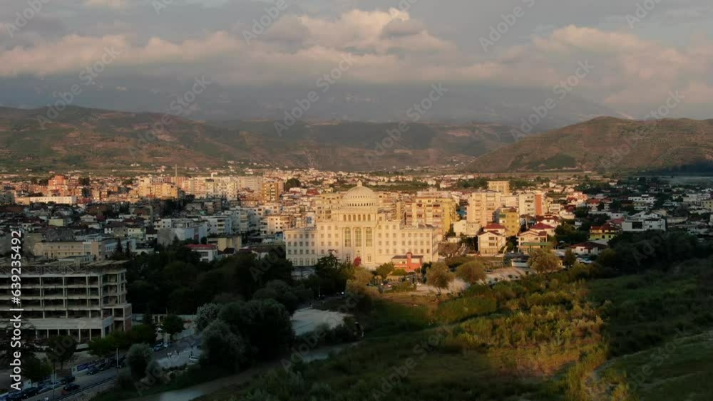 Berat Albania, aerial views of the urban landscape: traveling out view to part of the city not known and where there are beautiful buildings. Berat Albania, aerial views of the urban landscape: traveling out view to part of the city not known and where there are beautiful buildings.