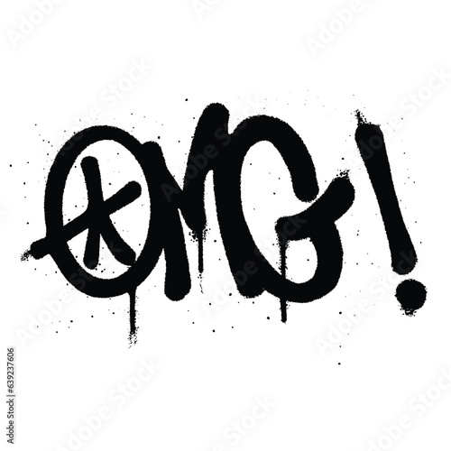Graffiti spray paint word OMG Isolated Vector