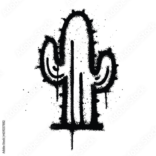 Graffiti spray paint Symbol Cactus Isolated Vector