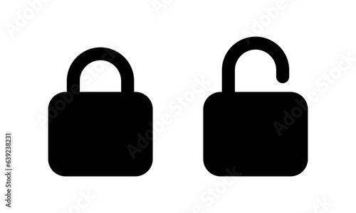 Lock and unlock icon vector in flat style. Open and close padlock sign symbol