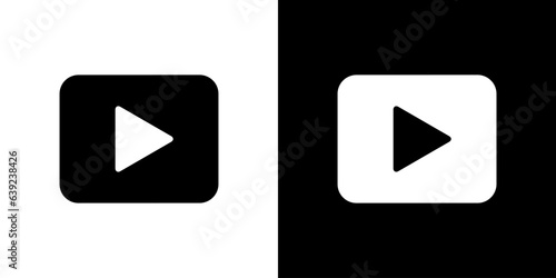 Video content icon vector in flat style. Play videos sign symbol