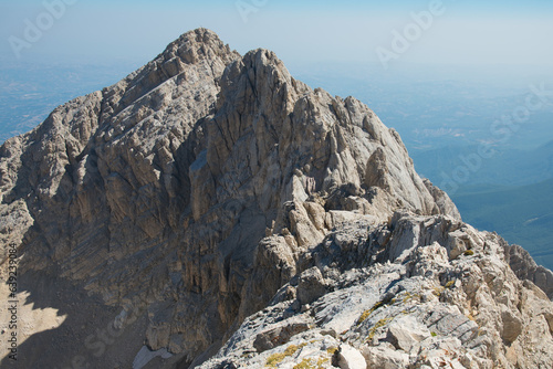 Panoramic view of the high summit of Gran Sasso massif in Abruzzo, Italy