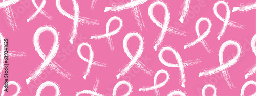 Pink Calligraphic Design Awareness Ribbon Banner, represents breast cancer, nursing mothers, and birth parents. Health care background template. Vector Illustration. 

