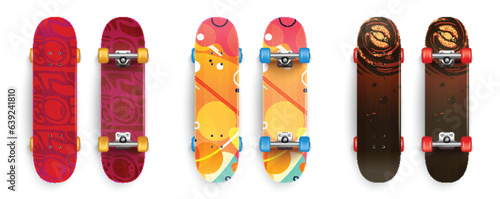 Realistic Urban Skateboards Set