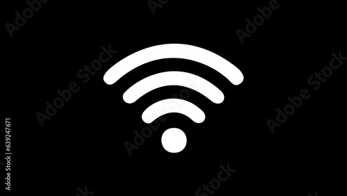 Wifi wireless internet signal flat icon. Wi-fi signal symbol. Internet Connection. wi-fi point icon on black background