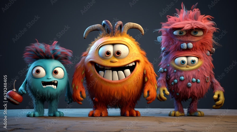 Cute Monsters Family