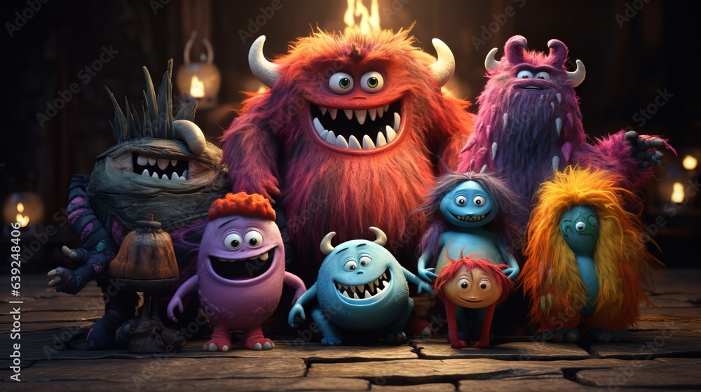 Cute Monsters Family