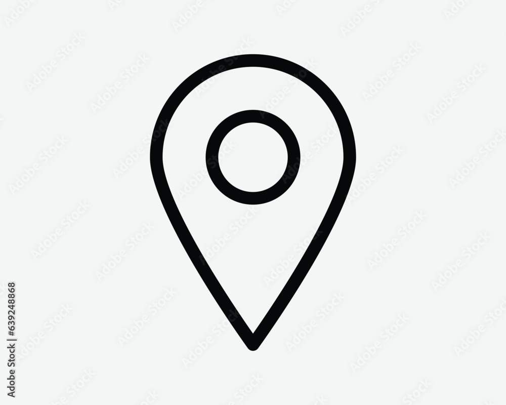 Location Pin Line Icon Position Direction GPS Map Geography Travel Trip Navigation Place Thin Black Outline Shape Vector Symbol Sign Mark Button App Location Pin Line Icon Position Direction GPS Map Geography Travel Trip Navigation Place Thin Black Outline Shape Vector Symbol Sign Mark Button App