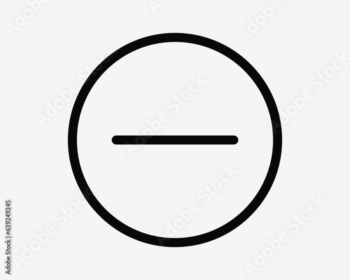 Free Download Minus Sign Round Icon Zoom In Out Negative Circle Circular Button Subtract Math Remove Delete Minimize Cancel No Black Thin Line Symbol Vector Outline - GFXLoad