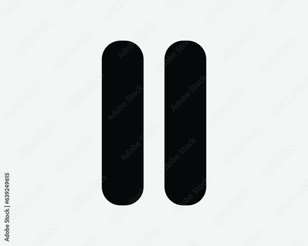 Pause Icon Media Button Multimedia Control Player Radio Video Music Audio Movie Clip Track Stop Halt Two Lines Black Shape Cutout Vector Sign Symbol Pause Icon Media Button Multimedia Control Player Radio Video Music Audio Movie Clip Track Stop Halt Two Lines Black Shape Cutout Vector Sign Symbol