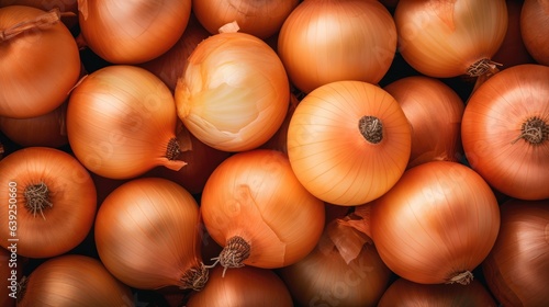 Organic white onions in a tasty heap