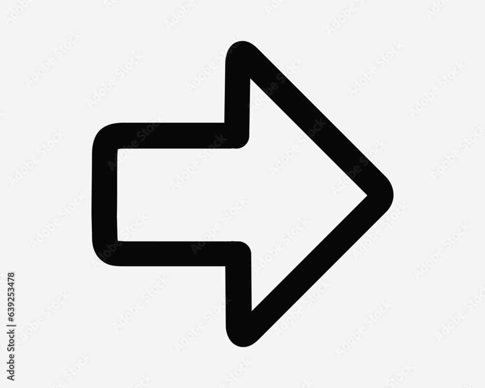 Right Arrow Line Icon East Side Turn Road Sign Traffic Symbol Escape Exit Route Path Navigation Direction Forward Skip Ahead Next Outline Button Vector Right Arrow Line Icon East Side Turn Road Sign Traffic Symbol Escape Exit Route Path Navigation Direction Forward Skip Ahead Next Outline Button Vector