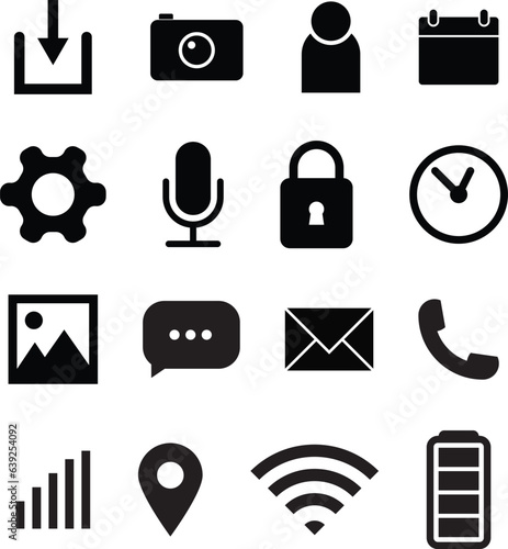 Mobile Phone Icons Set Vector Illustration