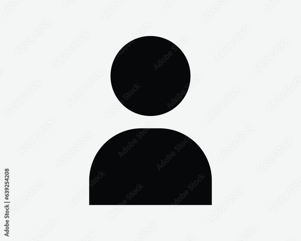User Icon Member Account Person Man Avatar Human Profile Manager. Black White Outline Shape Vector Clipart Graphic Illustration Artwork Sign Symbol