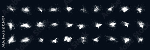 Paint texture with spray effect and drop ink splashes. Overlay texture set. Different types of texture stamps (damaged, paint, old, concrete and other). Vector collection urban grunge overlay. Vector