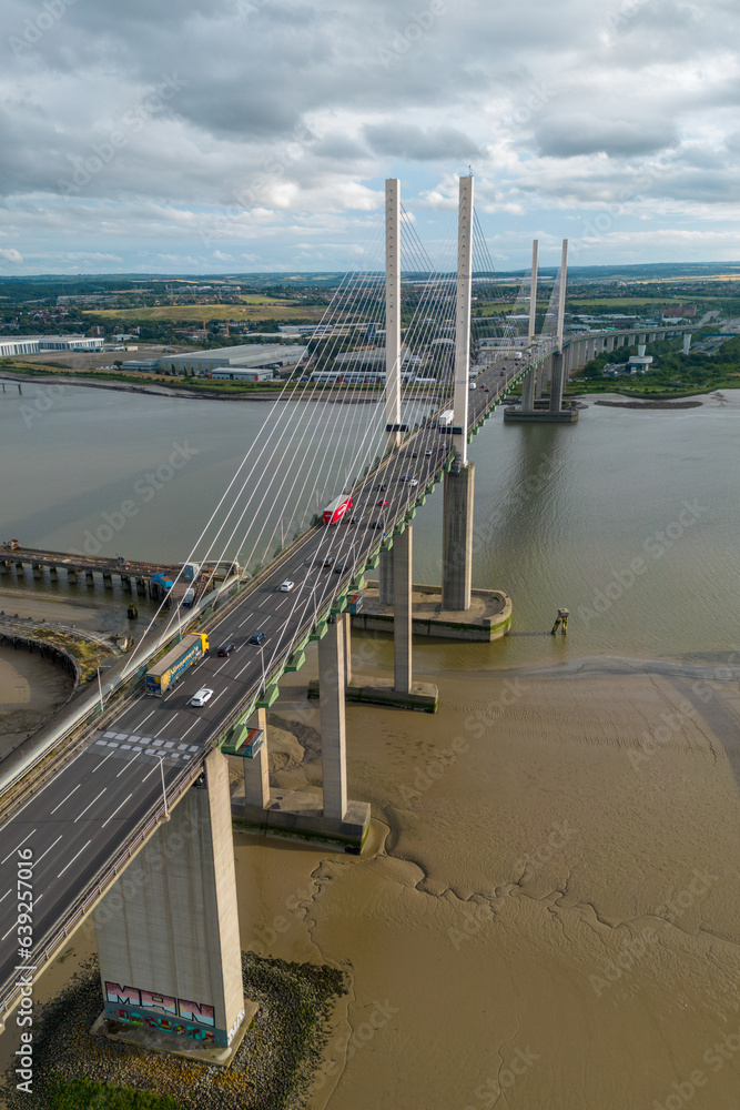 Foto de Dartford Crossing, Dartford, Kent. July 31st 2023. Aerial view