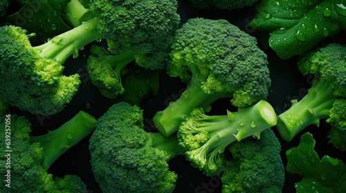 broccoli on a green background