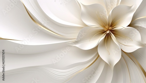 Gold and white paper flower background. © olegganko