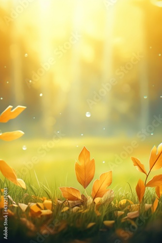 Autumn background with falling leaves