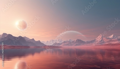 Space landscape with planet