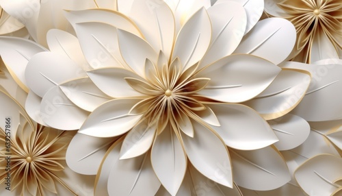 Gold and white paper flower background