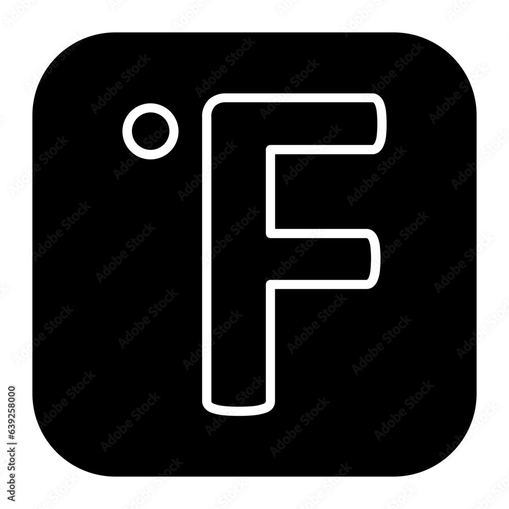 Fahrenheit Glyph Icon Fahrenheit Glyph Icon