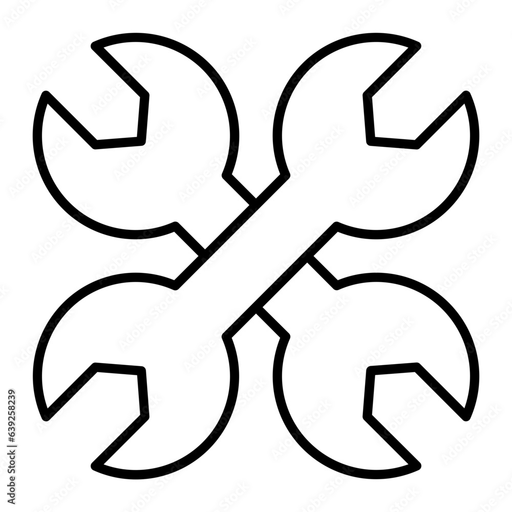 Wrench Outline Icon Wrench Outline Icon