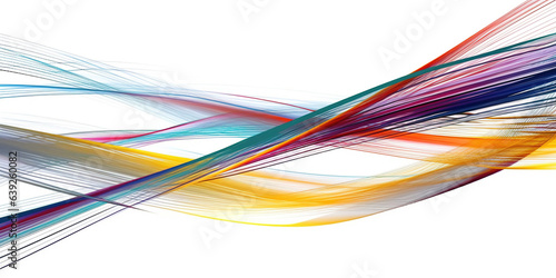 Colorful Distorted Lines Swirling Around White Background