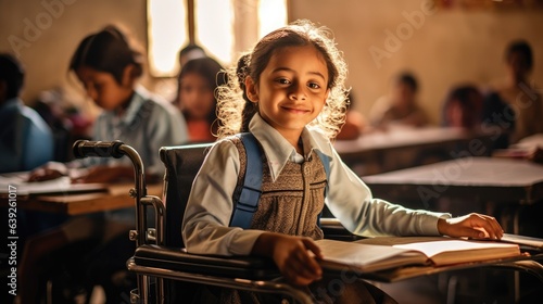 The first day of the disabled girl starting school