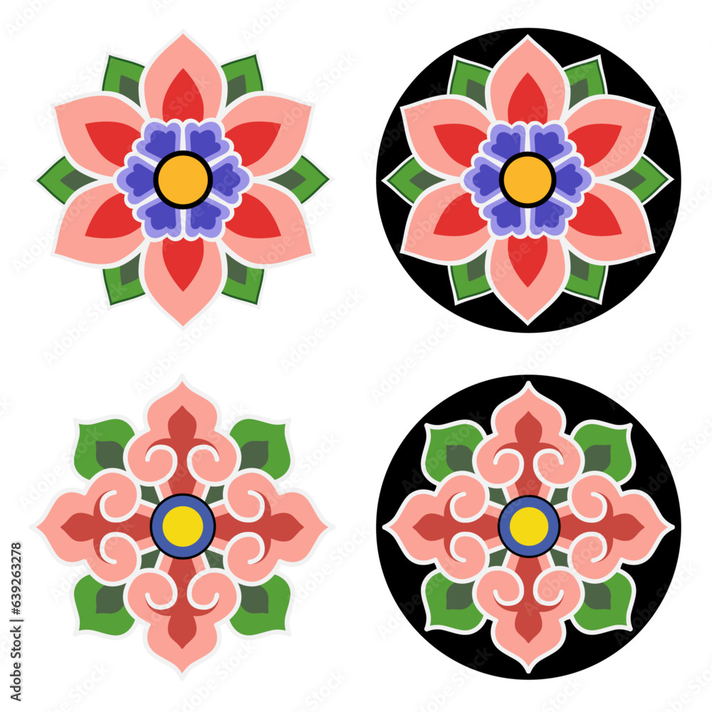 Beautiful and colorful Dancheong pattern, a traditional pattern of ...