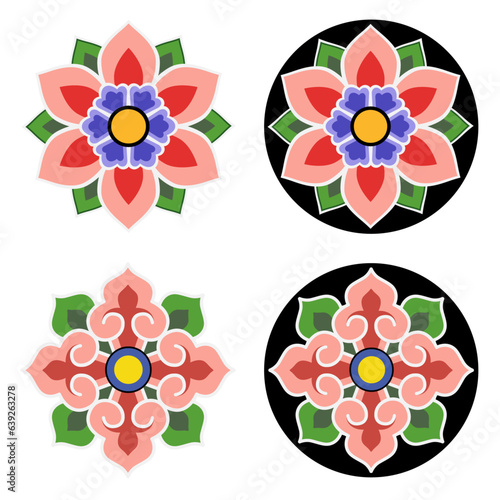 Beautiful and colorful Dancheong pattern, a traditional pattern of Korean temples,
한국 사찰의 전통문양인 아름답고 컬러풀한 단청문양