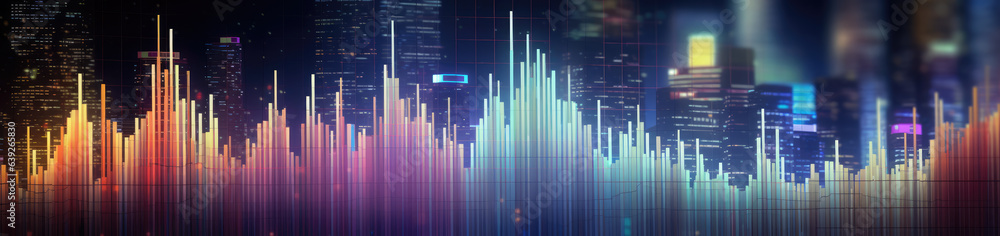 Panoramic view of financial charts Panoramic view of financial charts