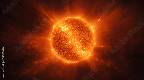Real close up photo of the sun, sun in fire