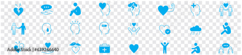 Foto Psychology and Mental line icons collection Vector illustration