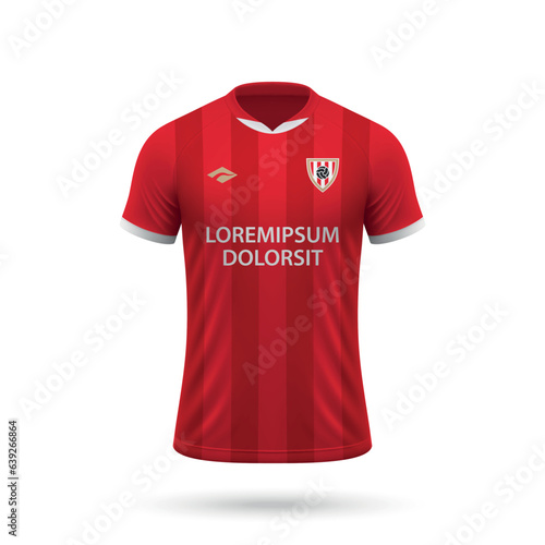 3d realistic soccer jersey in PSV Eindhoven style, shirt template football kit 2023