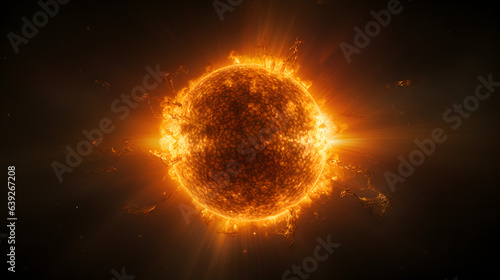 Fototapeta Naklejka Na Ścianę i Meble -  Real close up photo of the sun, sun in fire